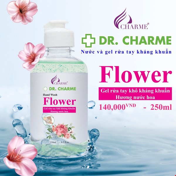 Gel Rửa Tay Khô Kháng Khuẩn DR. CHARME Flower 250ml